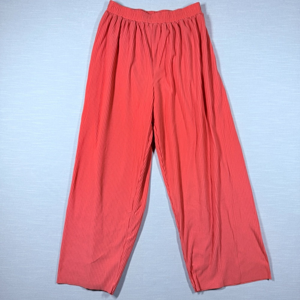 Vintage Richard Sport Pants Womens S Pink Wide Leg Pleated Boho Chic Textured 90